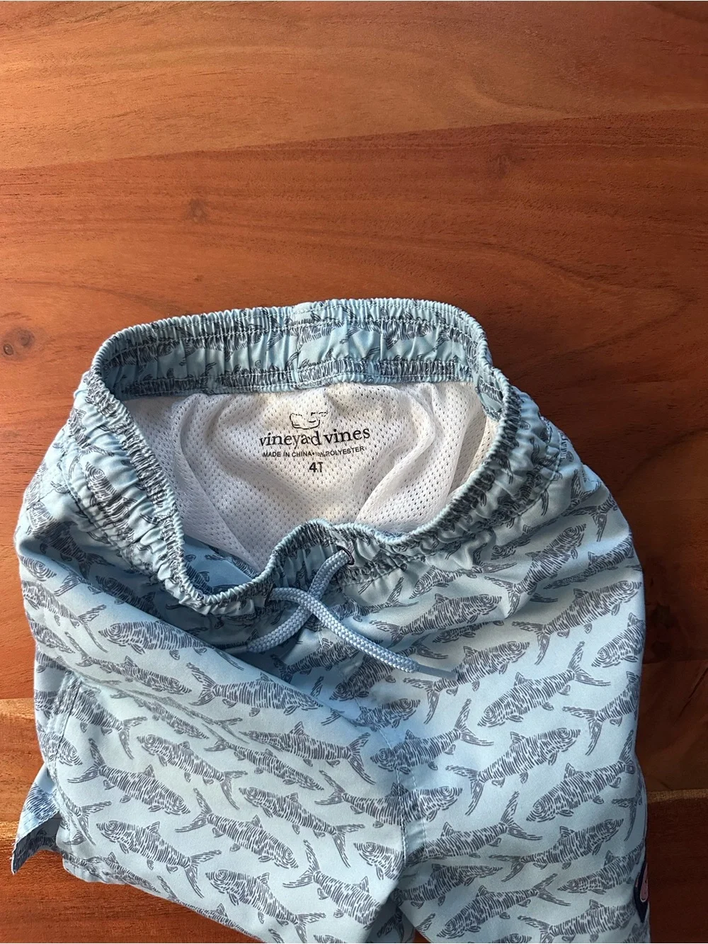 Vineyard Vines Kids 4T Sky Blue Shark Swim Trunks